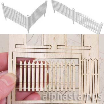 Half Scale Wooden Picket Fence Kit*
