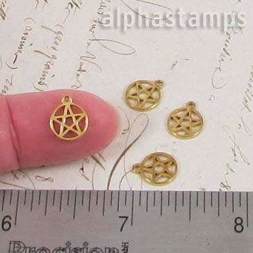 Tiny Gold Pentagram Charms