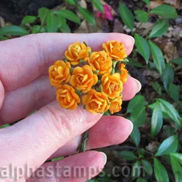 Tiny Paper Roses - Orange