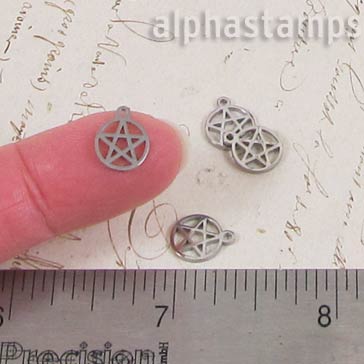 Tiny Silver Pentagram Charms
