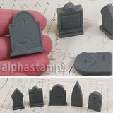 Set of Mini Resin Tombstones