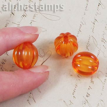 16mm Transparent Orange Pumpkin Beads
