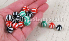 12mm Vertical Striped Beads