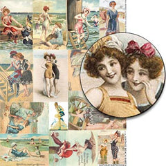 Vintage Beach Babes Collage Sheet