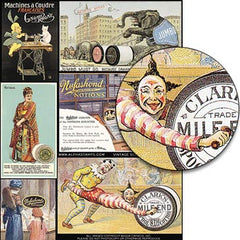 Vintage Sewing #4 (Large Clowns) Collage Sheet
