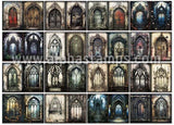 Gothic Windows, Gates & Doorways Background Papers Set