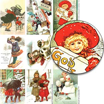 Winter Fun ATCs Collage Sheet