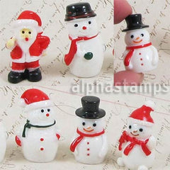 Set of 5 Resin Christmas Figurines