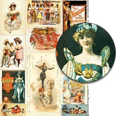 Women Circus Performers Collage Sheet