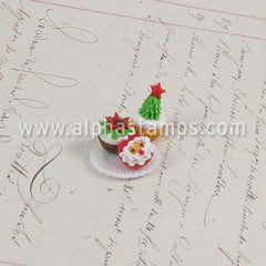 Set of 3 Frosted Christmas Cupcakes