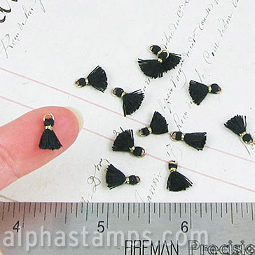 10mm Tiny Tassels - Black