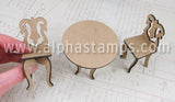 1:12 Round Table & 2 Chairs