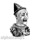 Coin Bank Clown Rubber Stamp