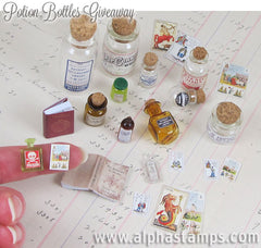 Tiny Magic Books & Potion Labels Collage Sheet