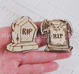 Etched RIP Tombstone - 3D Angle*