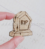 Etched RIP Tombstone - 3D Angle*