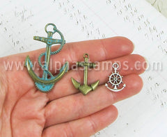 Large Patina Anchor Charm*