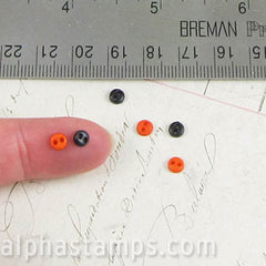 4mm Orange and Black Button Mix