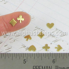 Tiny Brass Card Suits - Set of 4*
