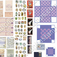 A Lady's Boudoir Ephemera Collage Sheet