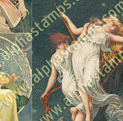 Art Nouveau Folding Screen Panels Collage Sheet