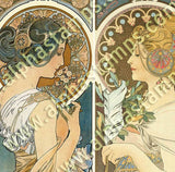Art Nouveau Folding Screen Panels Collage Sheet