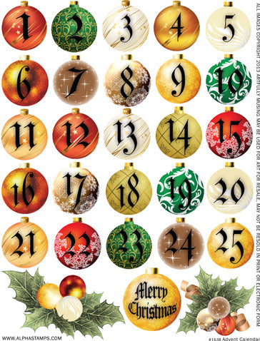 Advent Calendar Collage Sheet