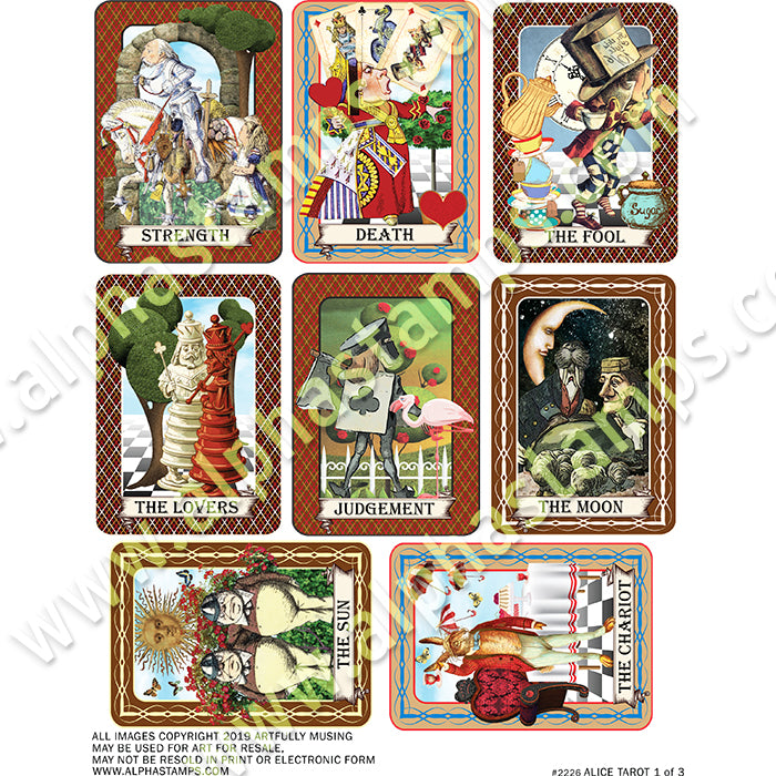 Alice Tarot 3 Collage Sheet Set Alpha Stamps