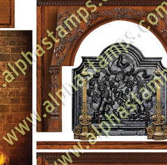 Antique Fireplace & Overmantle Facade Collage Sheet