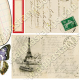 Antique ATC Pockets & Butterflies Collage Sheet