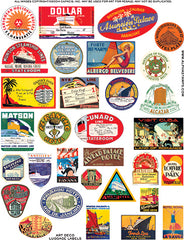 Art Deco Luggage Labels Collage Sheet
