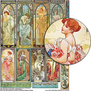 Art Nouveau Ladies of Nature Collage Sheet