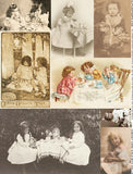 Cabinet Card Girls with Dolls Collage Sheet