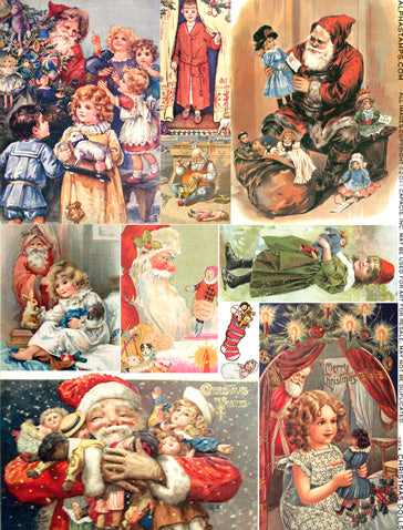 Christmas Dolls Collage Sheet