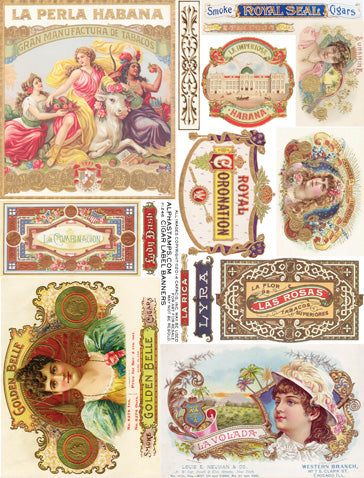 Cigar Label Banners Collage Sheet