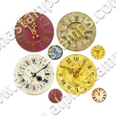 Clock Faces Collage Sheet