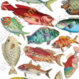 Colorful Fish Collage Sheet