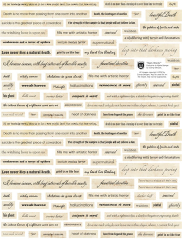 Dark Words Collage Sheet
