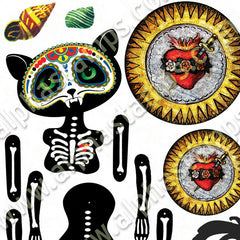 Dia de los Muertos Mermaid Collage Sheet