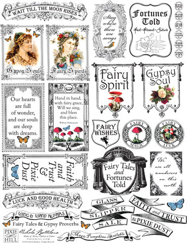 Fairy Tales & Gypsy Proverbs Collage Sheet