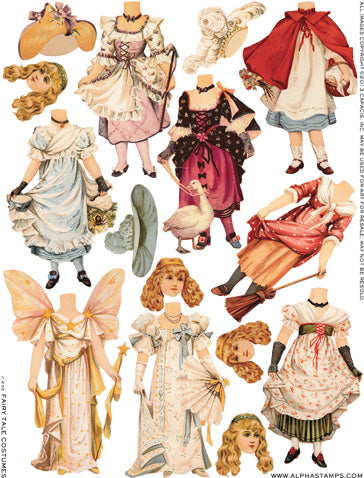 Fairy Tale Costumes Collage Sheet