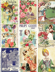 Flower Catalog Women ATCs Collage Sheet