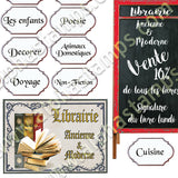 French Bookstore Collage Sheet
