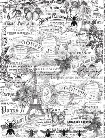 French Floral Overlays Collage Sheet