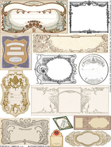 French Labels Collage Sheet