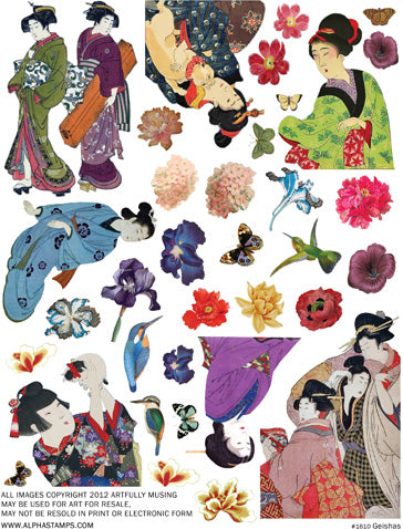 Geishas Collage Sheet