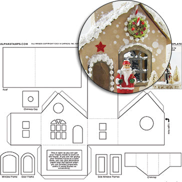 Glitter House Template Collage Sheet Alpha Stamps