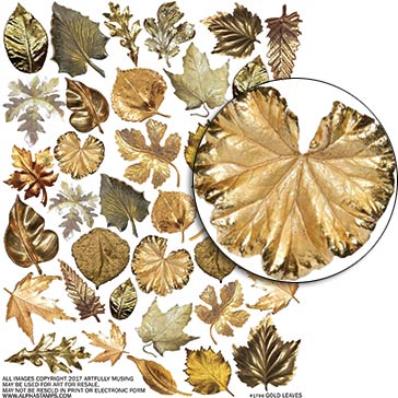 Gold Leaves Collage Sheet