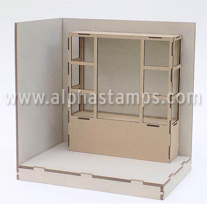Rectangular Bay's Rectangular Bay Window - Half Scale - Large Center Window | Alpha Stamps