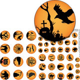 Black & Orange Halloween Rounds Half Sheet